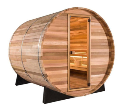 Canadian Legacy Red Cedar Barrel Sauna - 6' x 6' model for 4-6 people