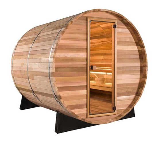 Canadian Legacy Red Cedar Barrel Sauna - 6-8 Person, 8' model